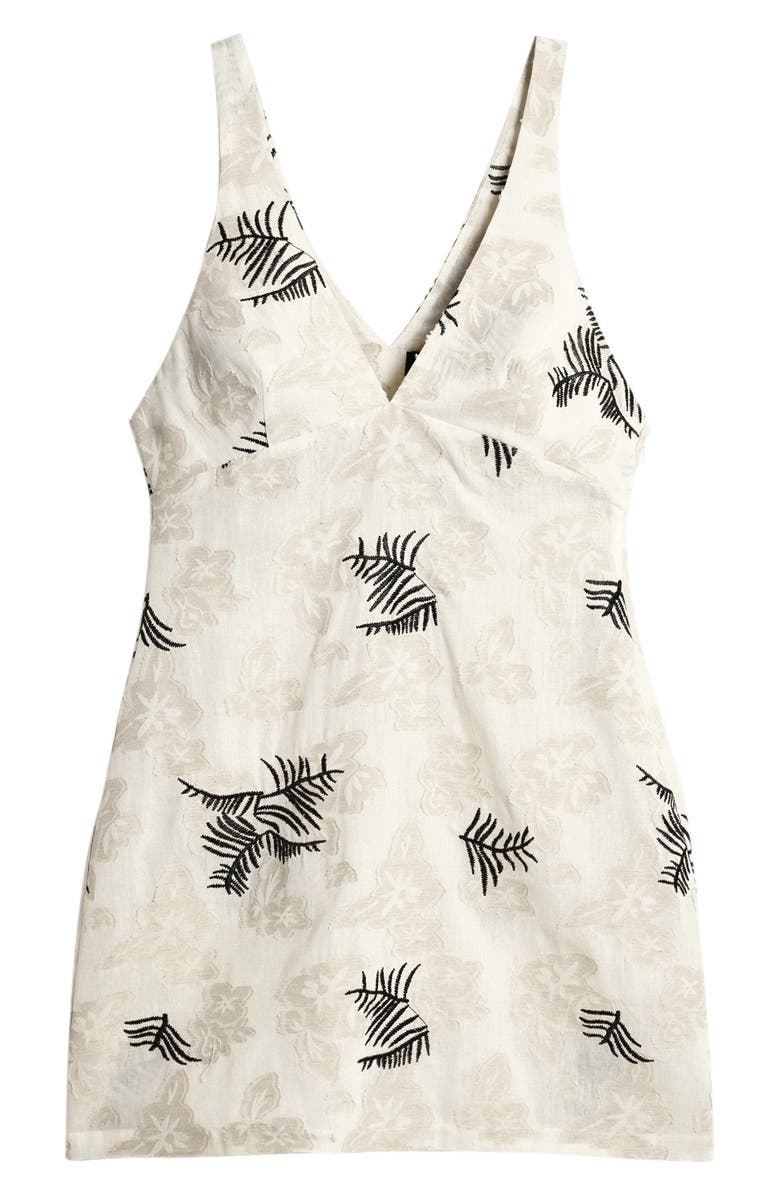 Desigual Floral Print Embroidered Minidress, Alternate, color, Medium Beige