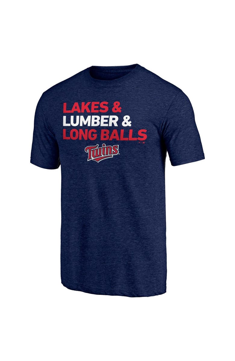 FANATICS Men's Fanatics Branded Heathered Navy Minnesota Twins Hometown Collection Ampersand Tri-Blend T-Shirt, Alternate, color, 