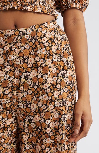 Sea of Dreams Floral Print Wide Leg Pants