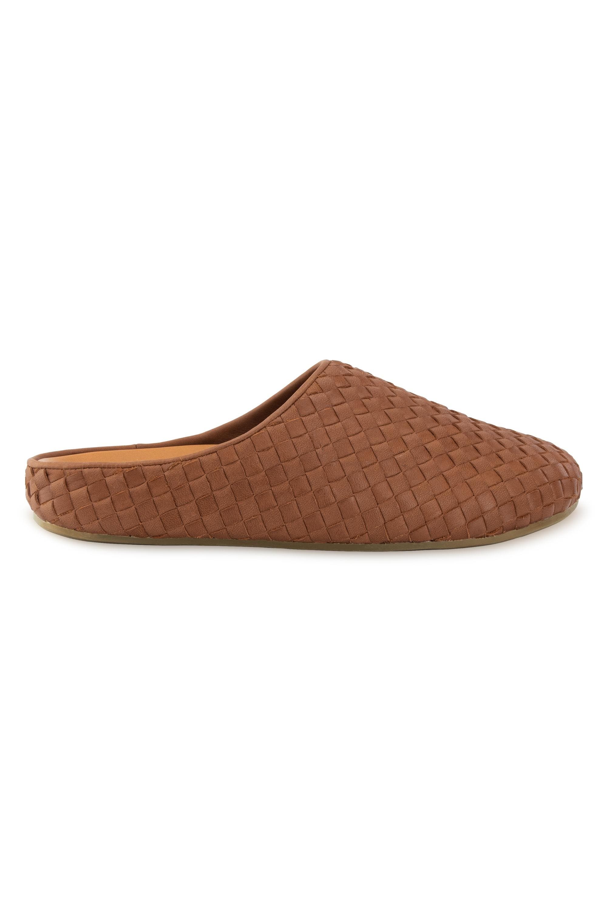 The Sak Bolinas Leather Woven Clog, Alternate, color, Cognac Woven