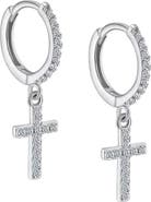 Donatello Gian Sterling Silver Cross Moissanite Earrings