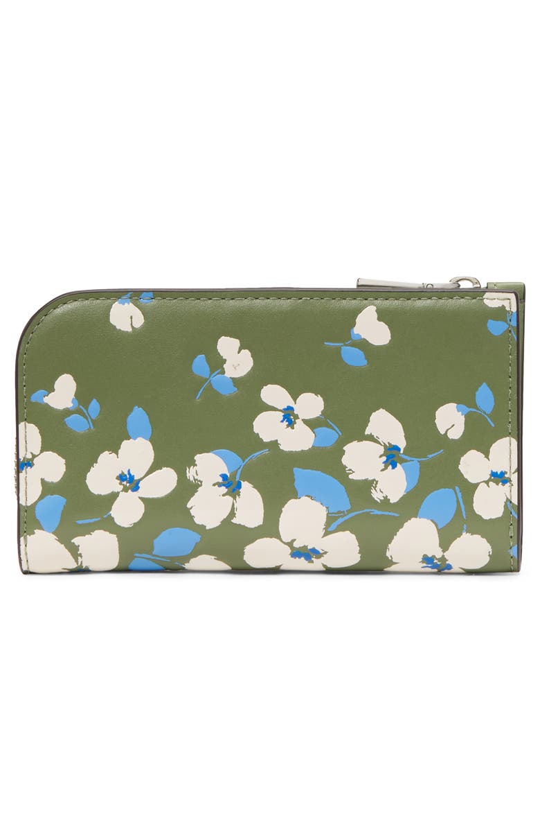 Kate Spade New York devin painterly bouquet embossed leather bifold wallet, Alternate, color, 