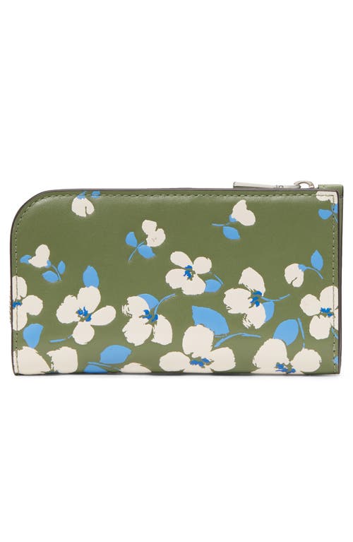 Kate Spade New York Devin Painterly Bouquet Embossed Leather Zip Around Continental Wallet