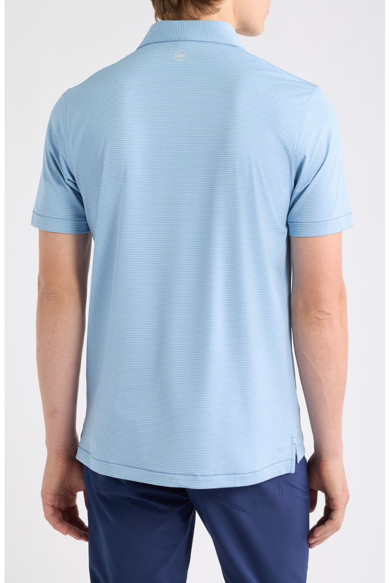 Cadenza Pinstripe Crown Crafted Performance Jersey Golf Polo, Alternate, color, WINDY BLUE / SEAFLOWER