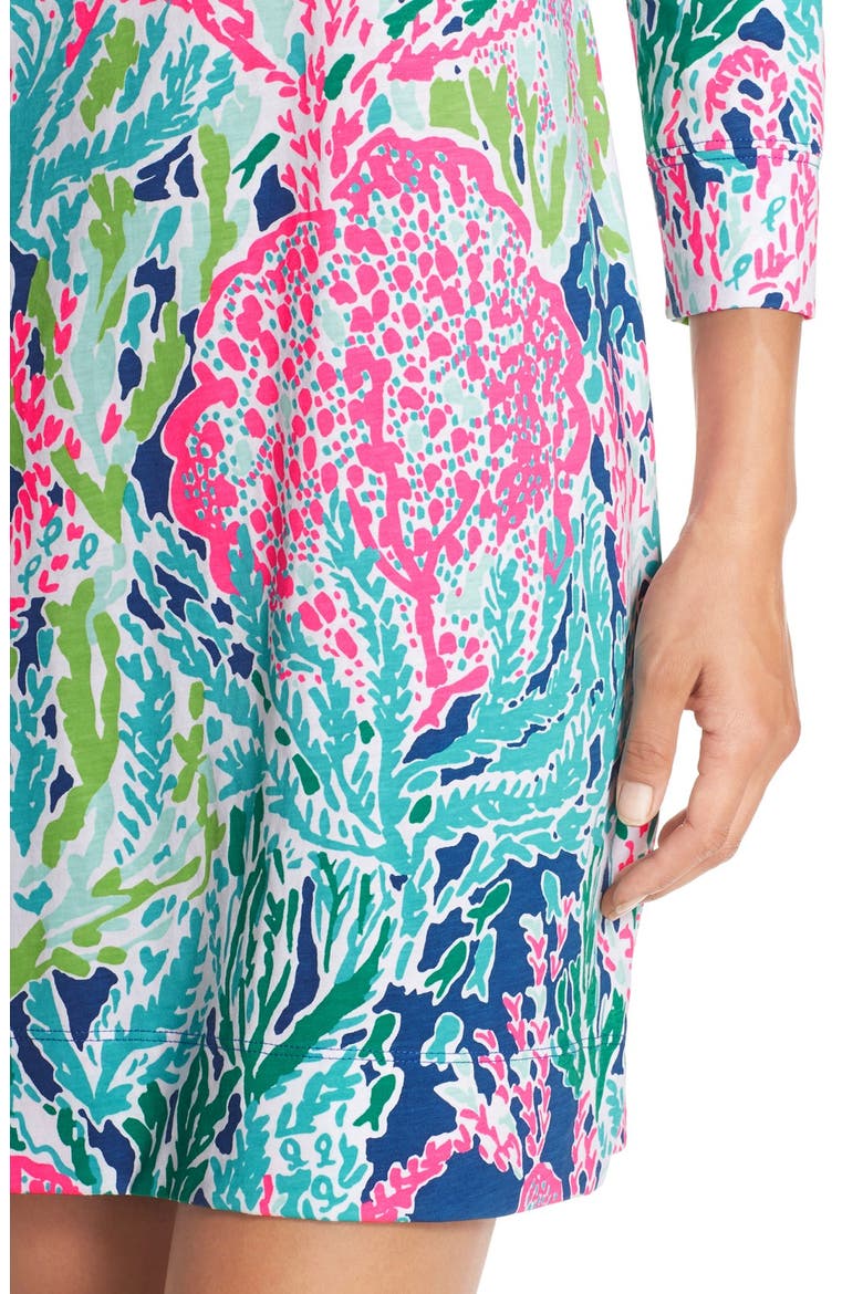 'Marlowe' Pima Cotton Shift Dress, Alternate, color, INDIGO LET’S CHA CHA