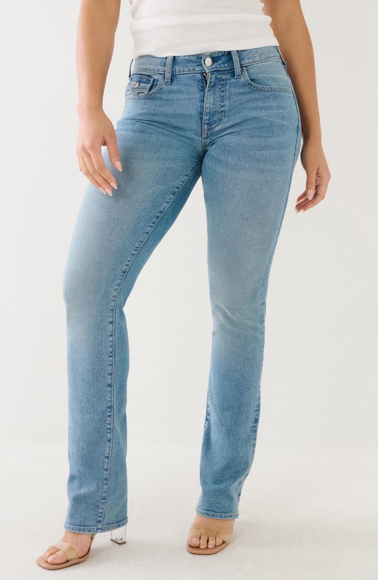 True Religion Billie Mid Rise Straight Leg Jeans, Main, color,