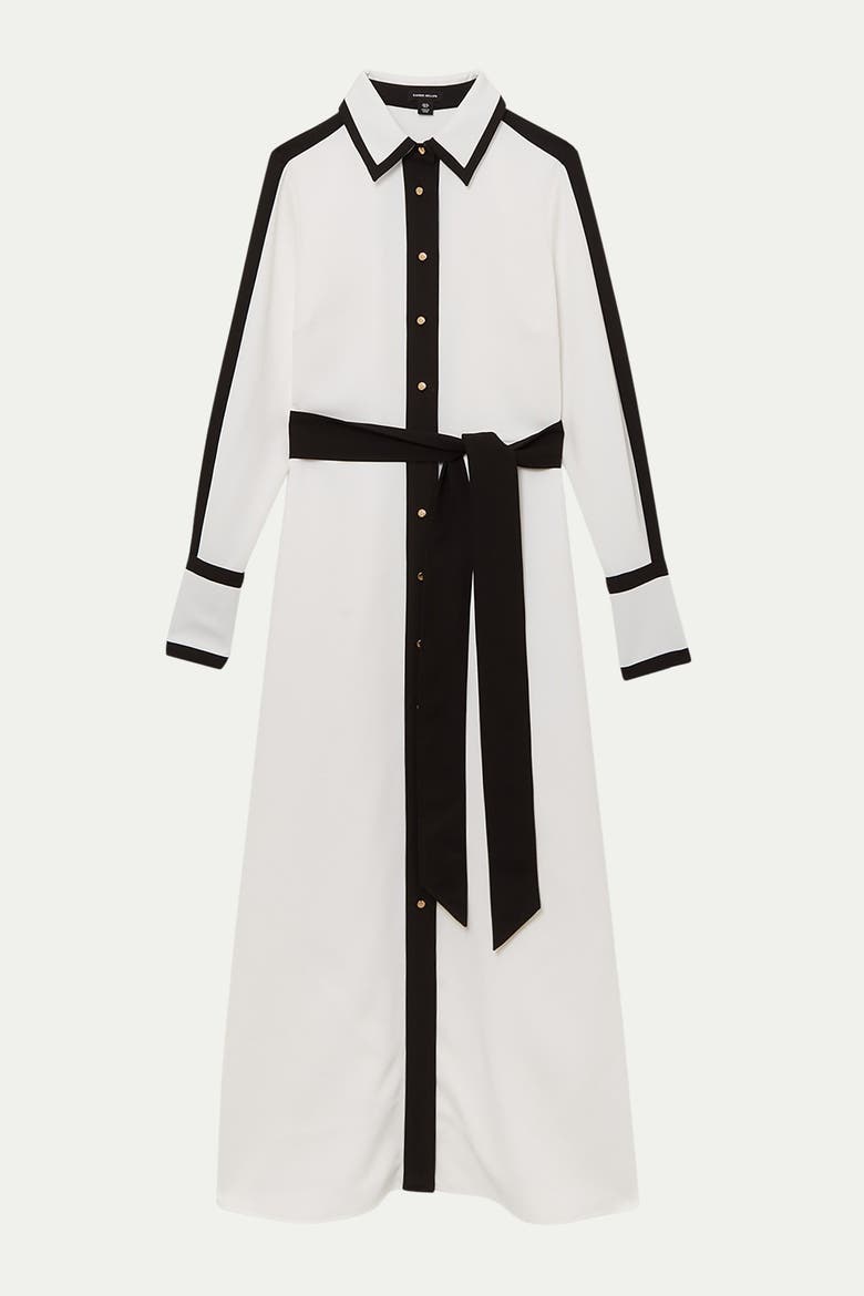 Petite Belted Midi Shirt Dress, Alternate, color, Ivory