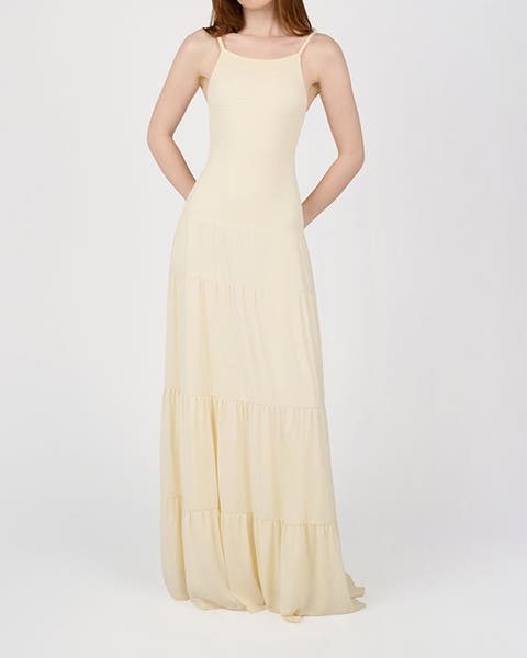 Smocked Drop Waist Maxi Dress