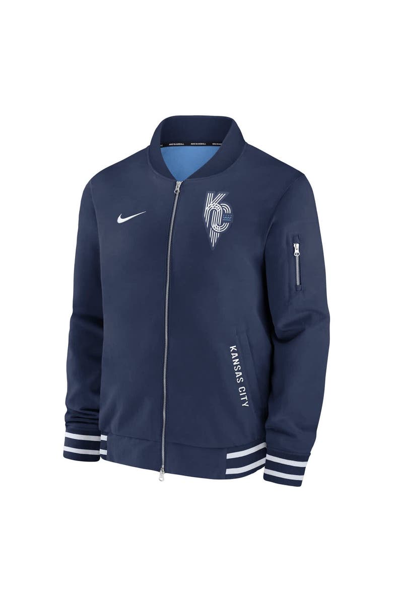 Nike Men's Nike Navy Kansas City Royals Authentic Collection City Connect Full-Zip Bomber Jacket, Alternate, color, Navy