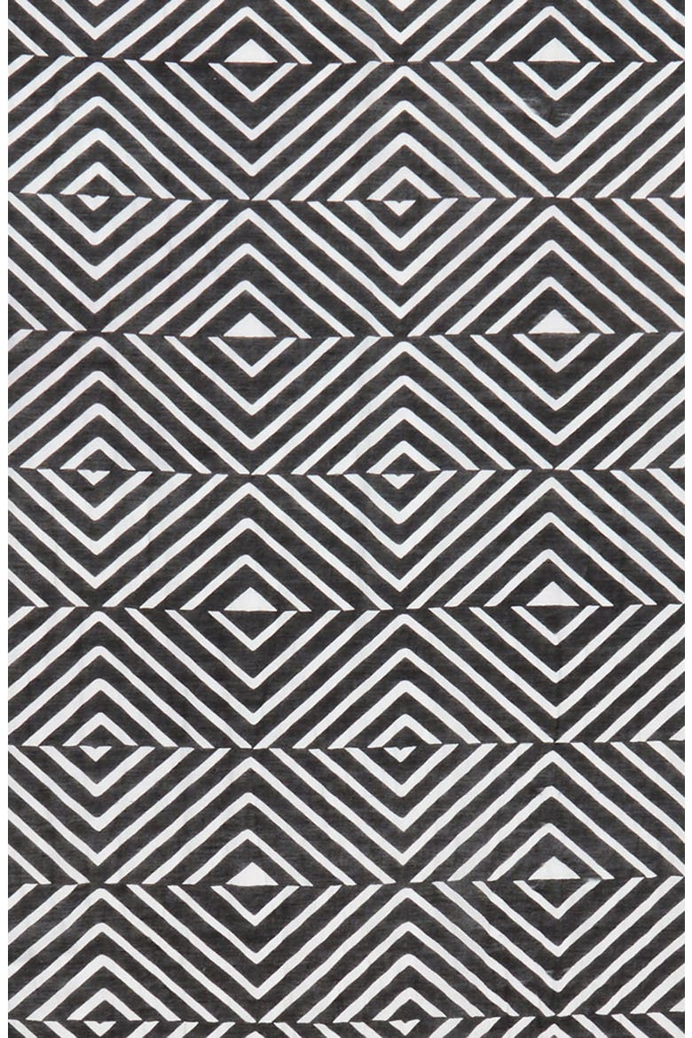 Geo Print Organic Cotton Blend Scarf, Alternate, color, BLACK