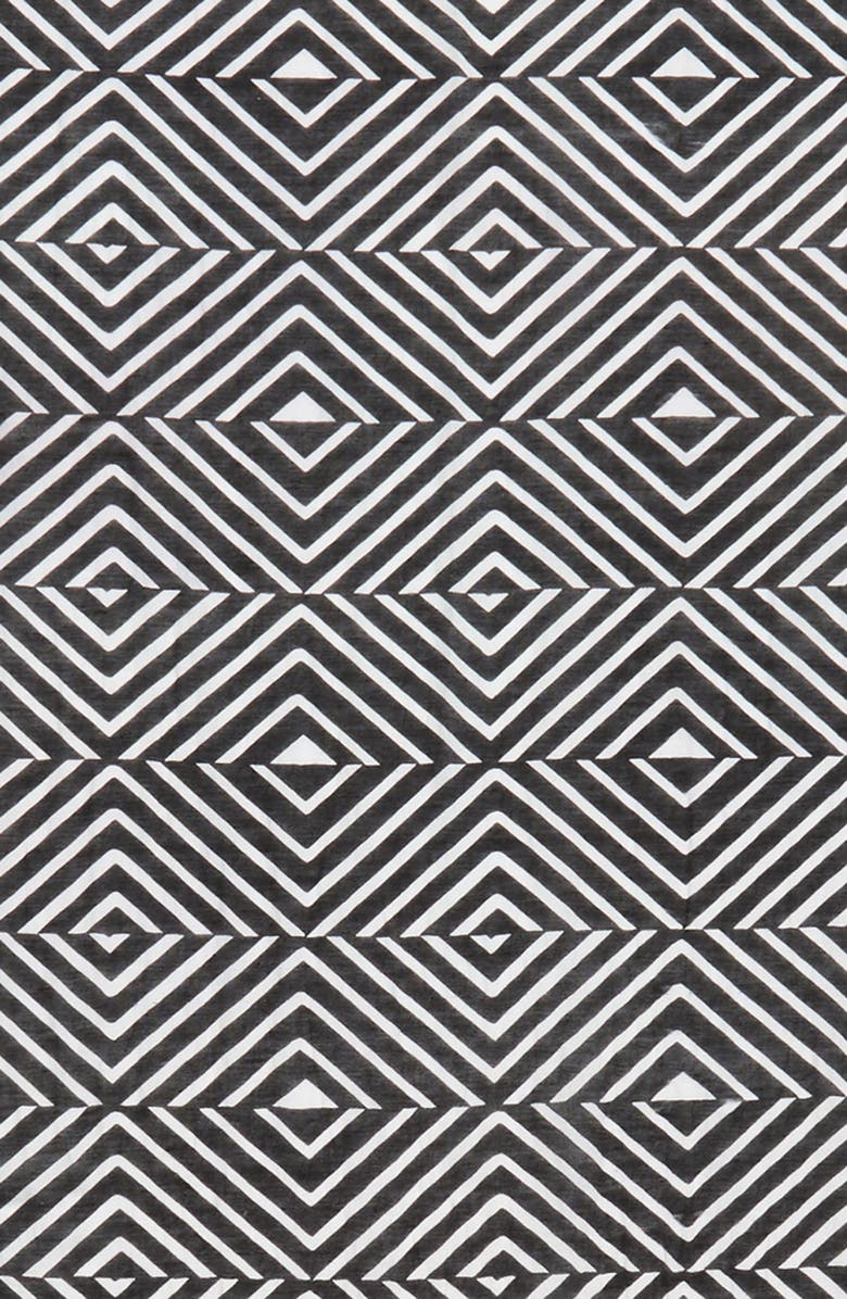 Eileen Fisher Geo Print Organic Cotton Blend Scarf, Alternate, color,