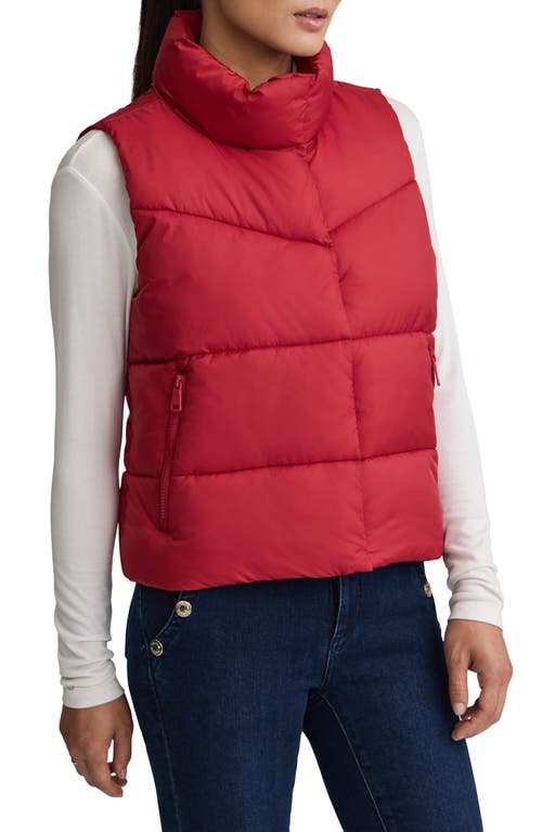 Nvlt Cire Crop Quilted Vest In Red