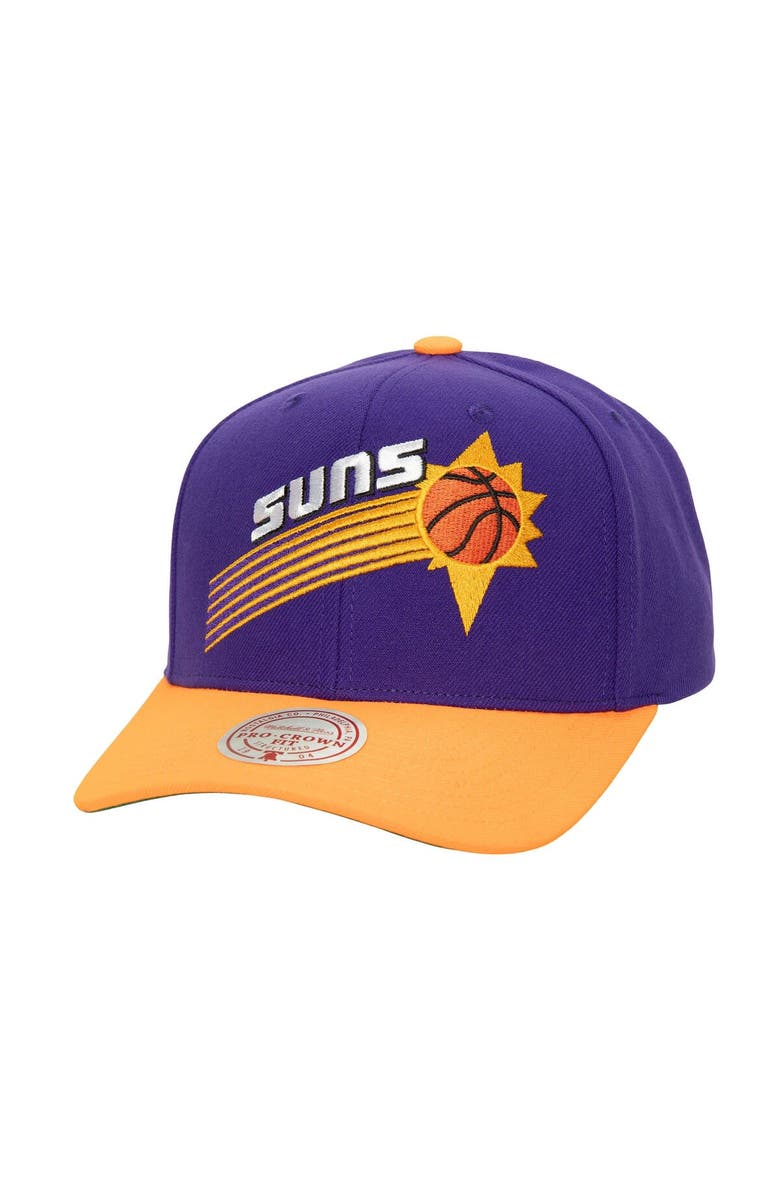 Mitchell & Ness Men's Mitchell & Ness Purple/Orange Phoenix Suns Soul XL Logo Pro Crown Snapback Hat, Main, color, Purple