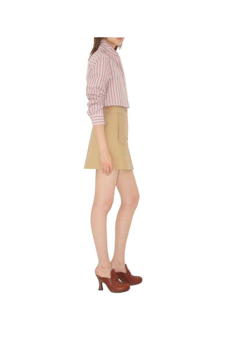 Burberry Bonded Gabardine Trench Mini Skirt, Alternate, color, Flax