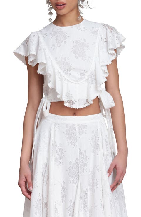 Lace & Ruffle Crop Top