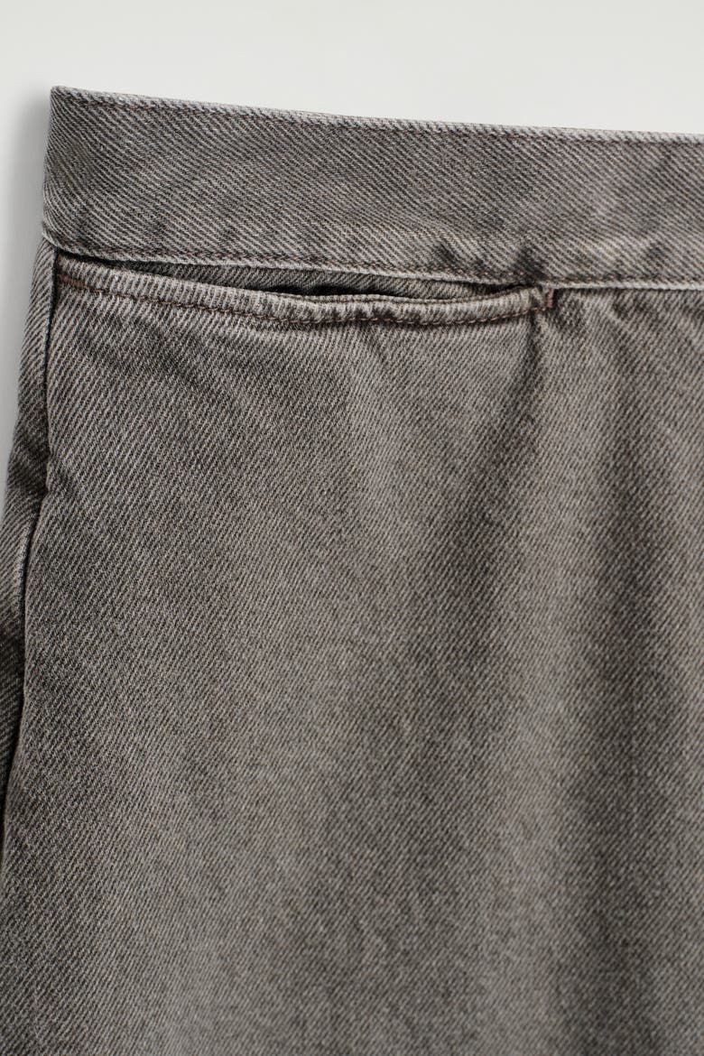 Cropped Wide-Leg Denim Pants, Alternate, color, BROWN