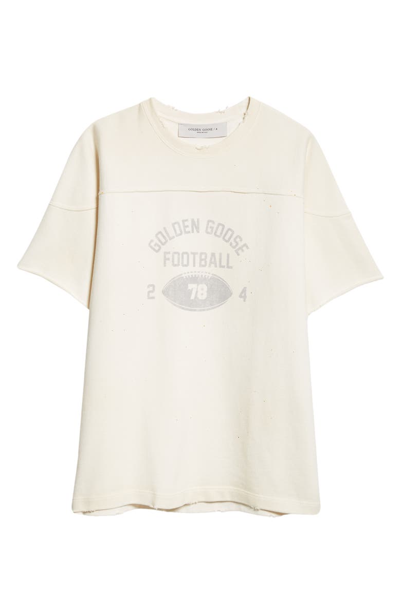Golden Goose Journey Football Logo Distressed Cotton Graphic T-Shirt, Alternate, color, 