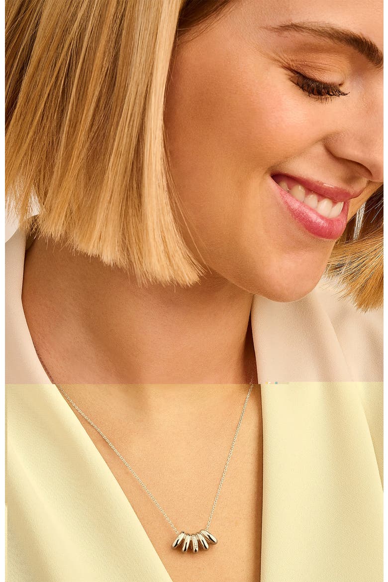 Stella Diamond Necklace | 5 natural diamonds | 925 Sterling Silver | Necklace | 17.5 - 19.5 in | White Rhodium, Alternate, color, White Rhodium