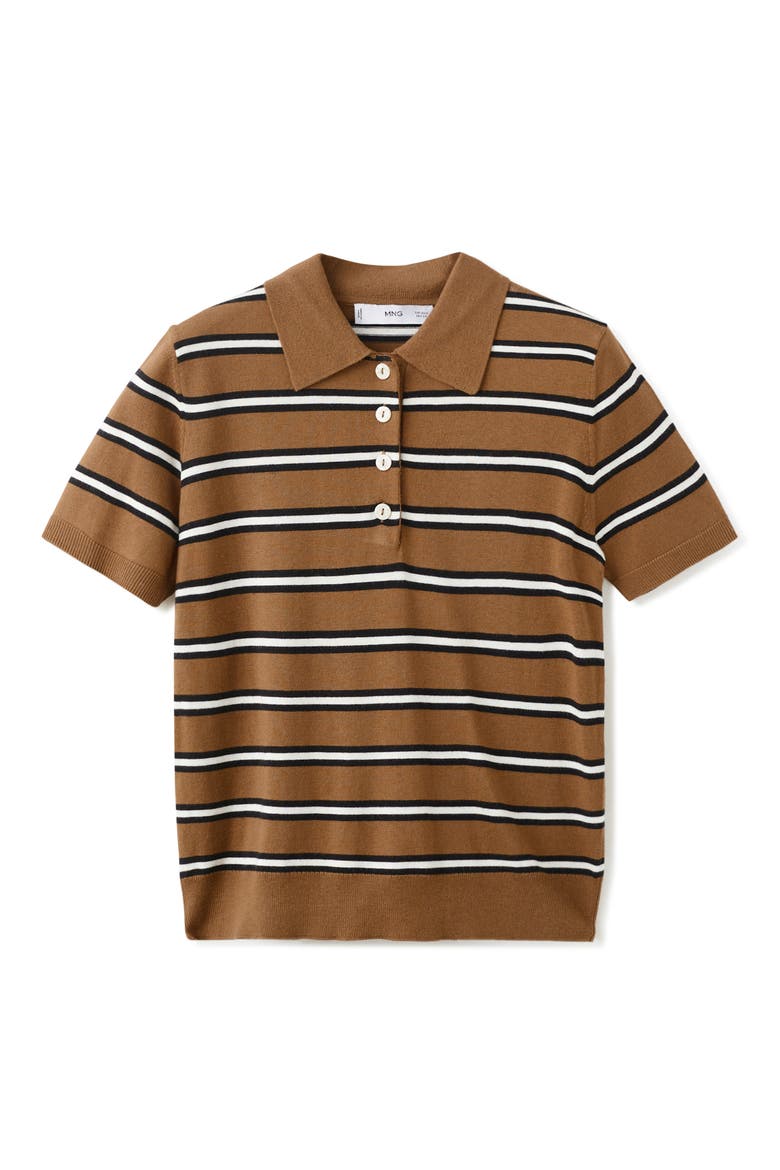 Stripe Polo Sweater, Alternate, color, CARAMEL