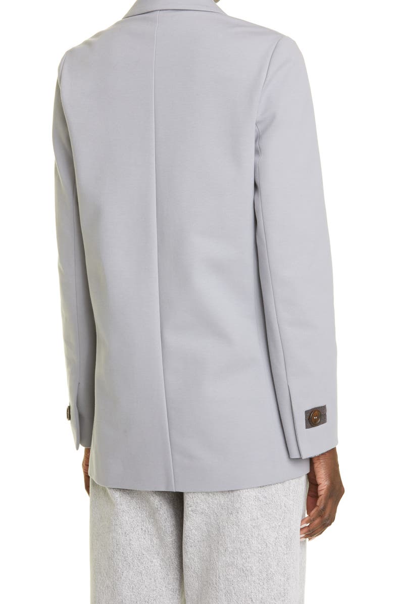 Brunello Cucinelli Double Breasted Knit Blazer, Alternate, color,