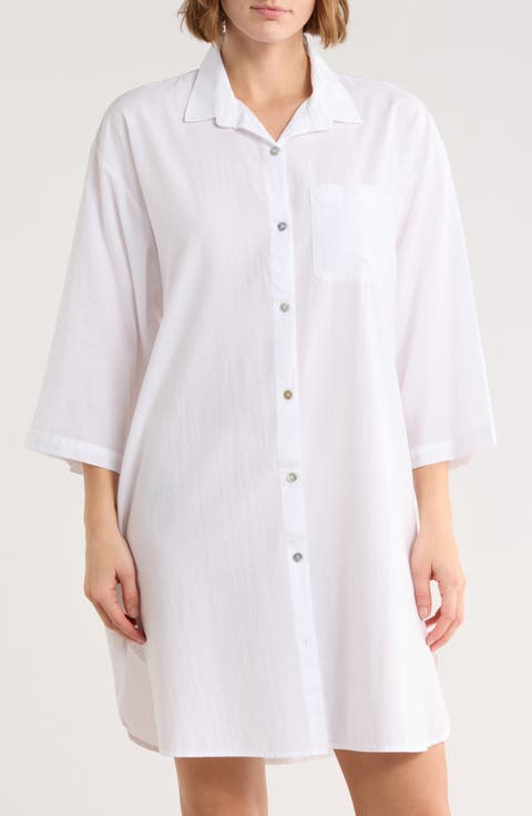 Whale Beach Solid Cotton & Modal Nightshirt