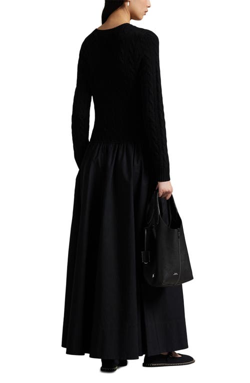 Polo Ralph Lauren Long Sleeve A-line Dress In Black
