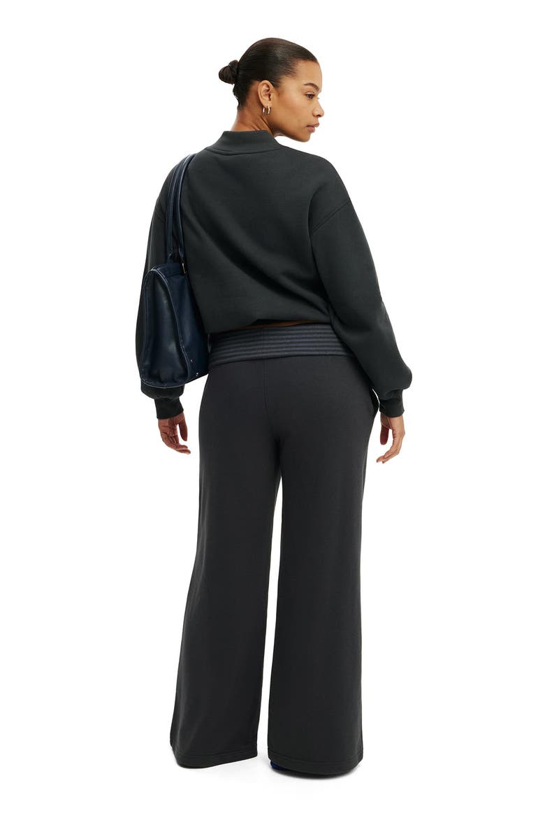 Women's Fold Over Waistband Sweatpant, Alternate, color, Shadowstone Stripe