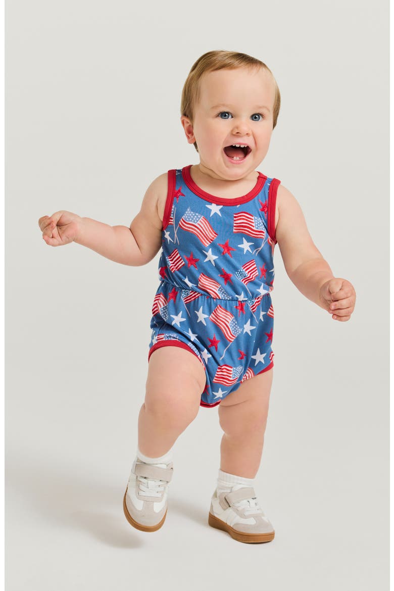 Varsity Bubble Romper, Alternate, color, BLUE
