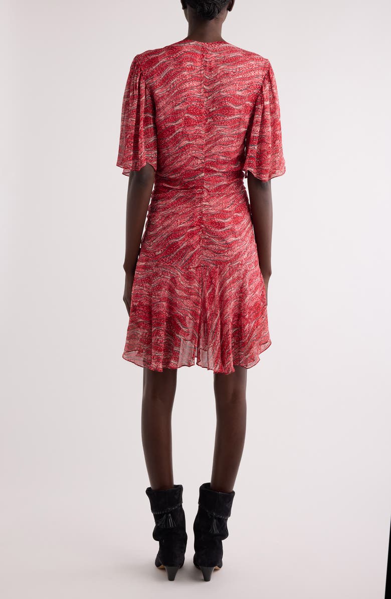 Isabel Marant Étoile Vivienne Abstract Print Georgette Dress, Alternate, color, Red
