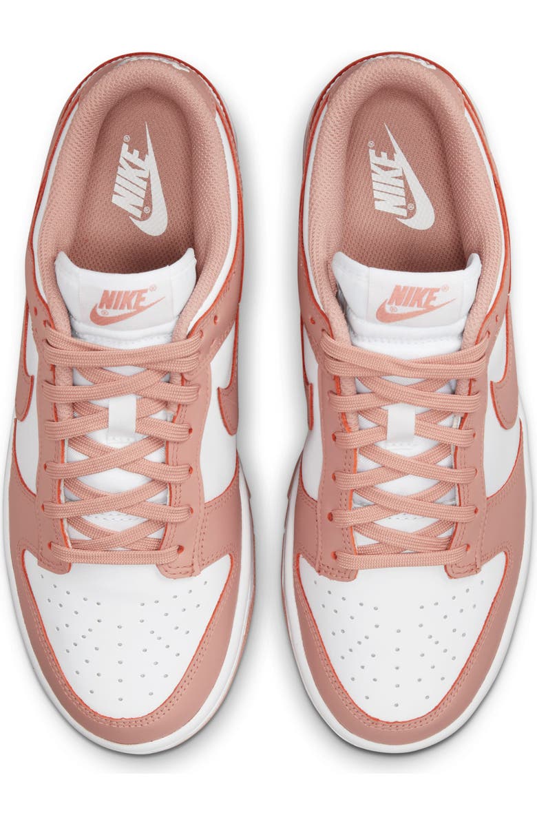 Nike Dunk Low Basketball Sneaker, Alternate, color, White/ Rose Whisper