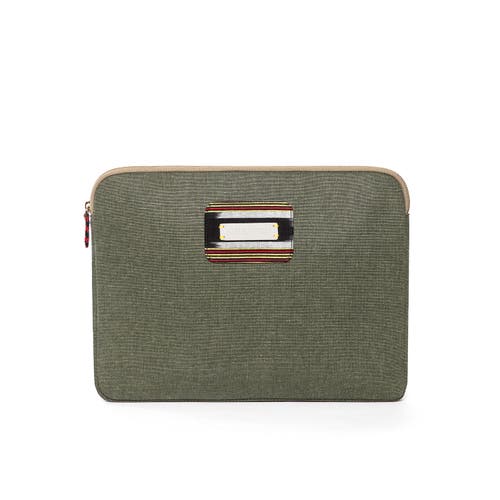 Kai & Vrosi K'ai & Vrosi Zipped Canvas Laptop Case For 13" 14" In Green