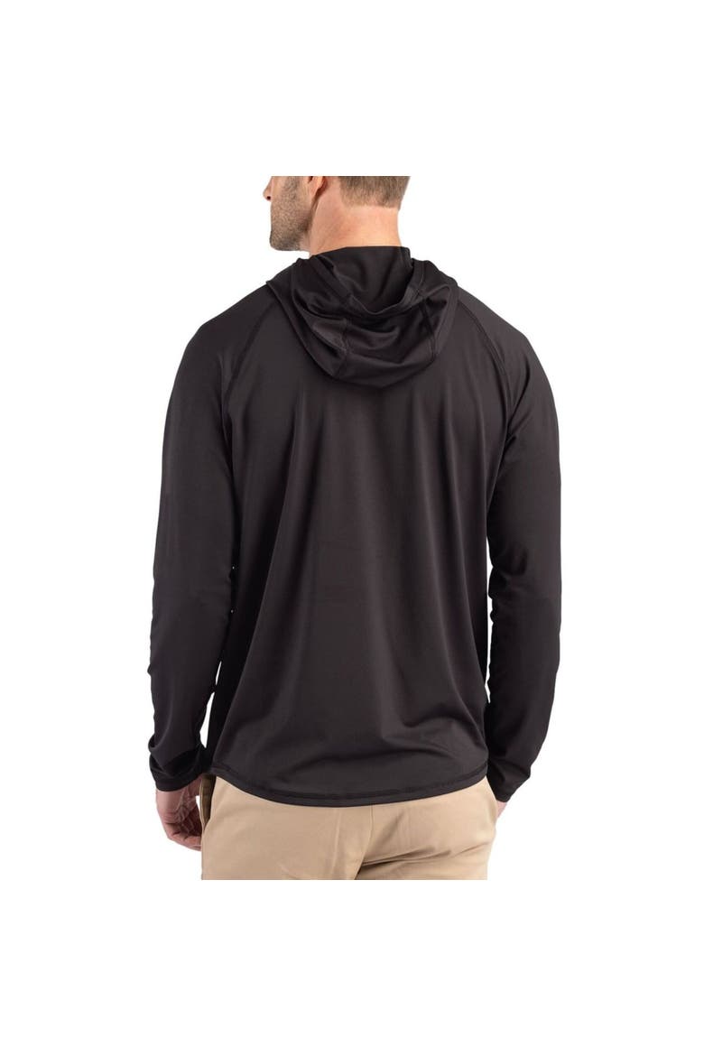 Men's Cutter & Buck Black Miami Hurricanes Prospect Recycled Featherlight Stretch Hoodie, Alternate, color, Black