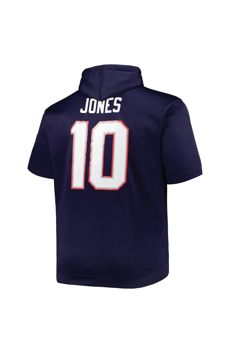 PROFILE Men's Mac Jones Navy New England Patriots Big & Tall Short Sleeve Pullover Hoodie, Alternate, color, 