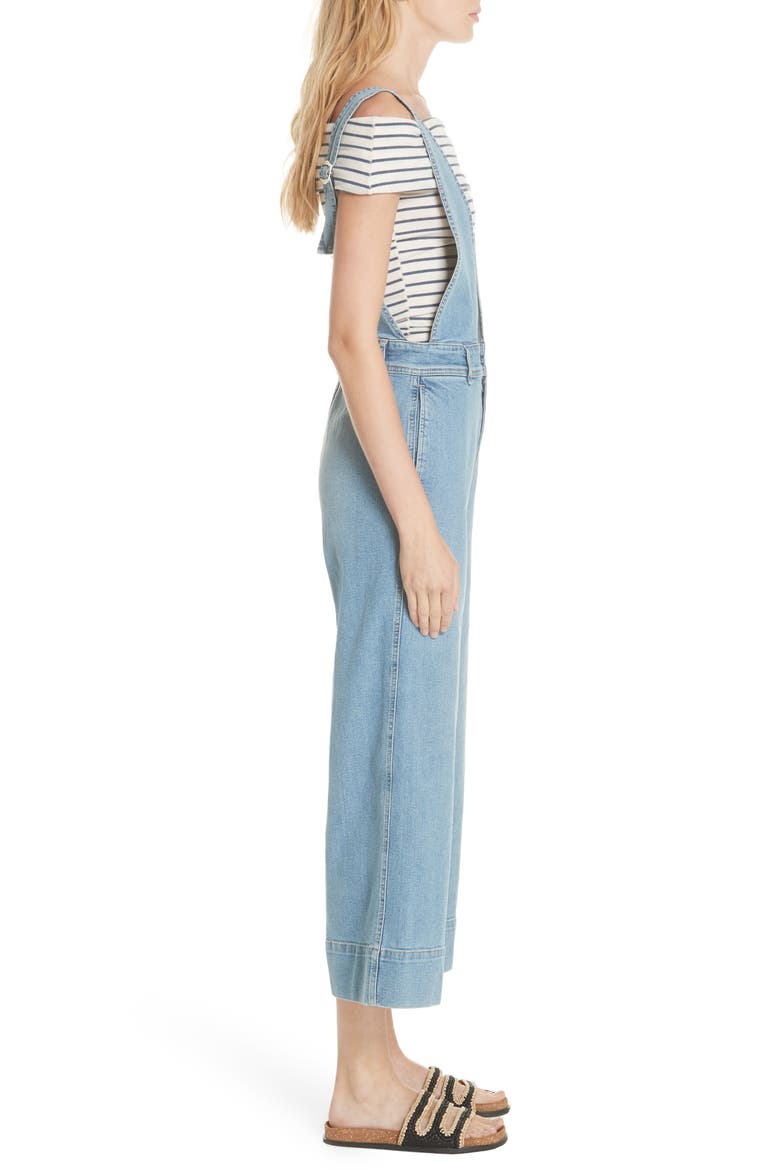 We the Free by Free People A-Line Overalls, Alternate, color, LIGHT DENIM