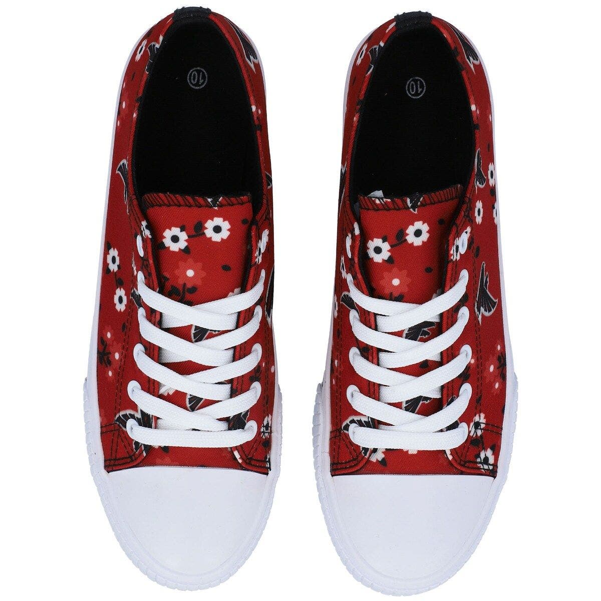 FOCO Women's FOCO Red Atlanta Falcons Flower Canvas Allover Shoes, Alternate, color, 