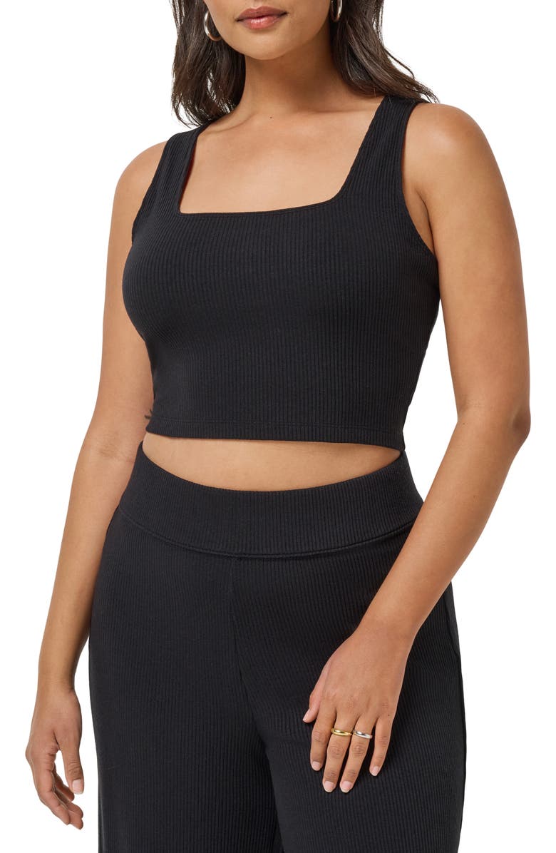 TravisMathew Evening Retreat Rib Crop Tank, Alternate, color, Black
