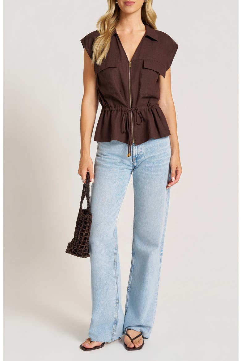 Marani Utility Top, Alternate, color, CHOCOLATE
