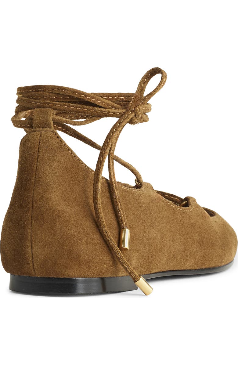 Madewell The Greta Lace-Up Ballet Flat, Alternate, color, Warm Chestnut