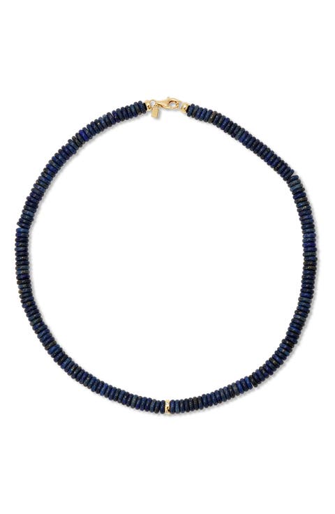 Semiprecious Stone Rondelle Bead Necklace