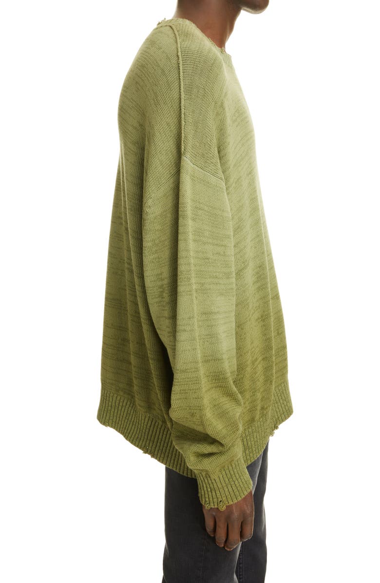 Acne Studios Kapi Ombré Distressed Cotton Sweater, Alternate, color, 