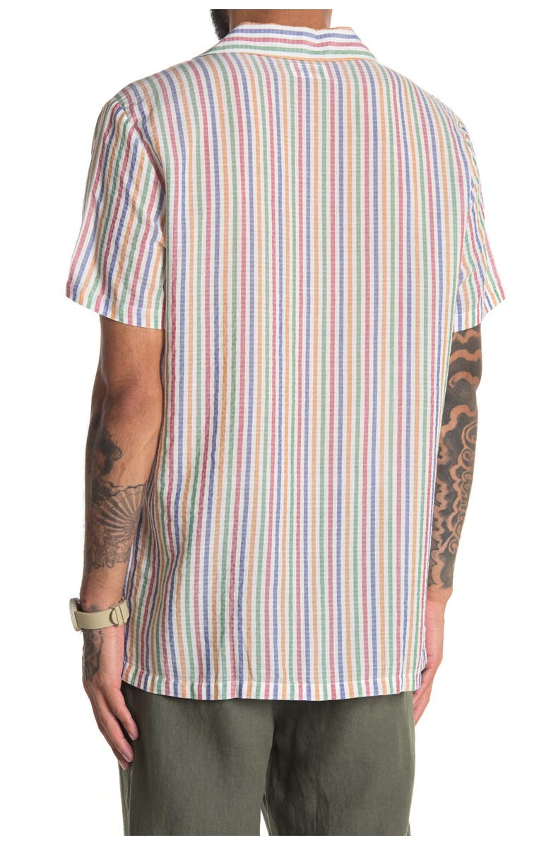 Onia Vacation Camp Collar Stripe Print Regular Fit Shirt, Main, color,
