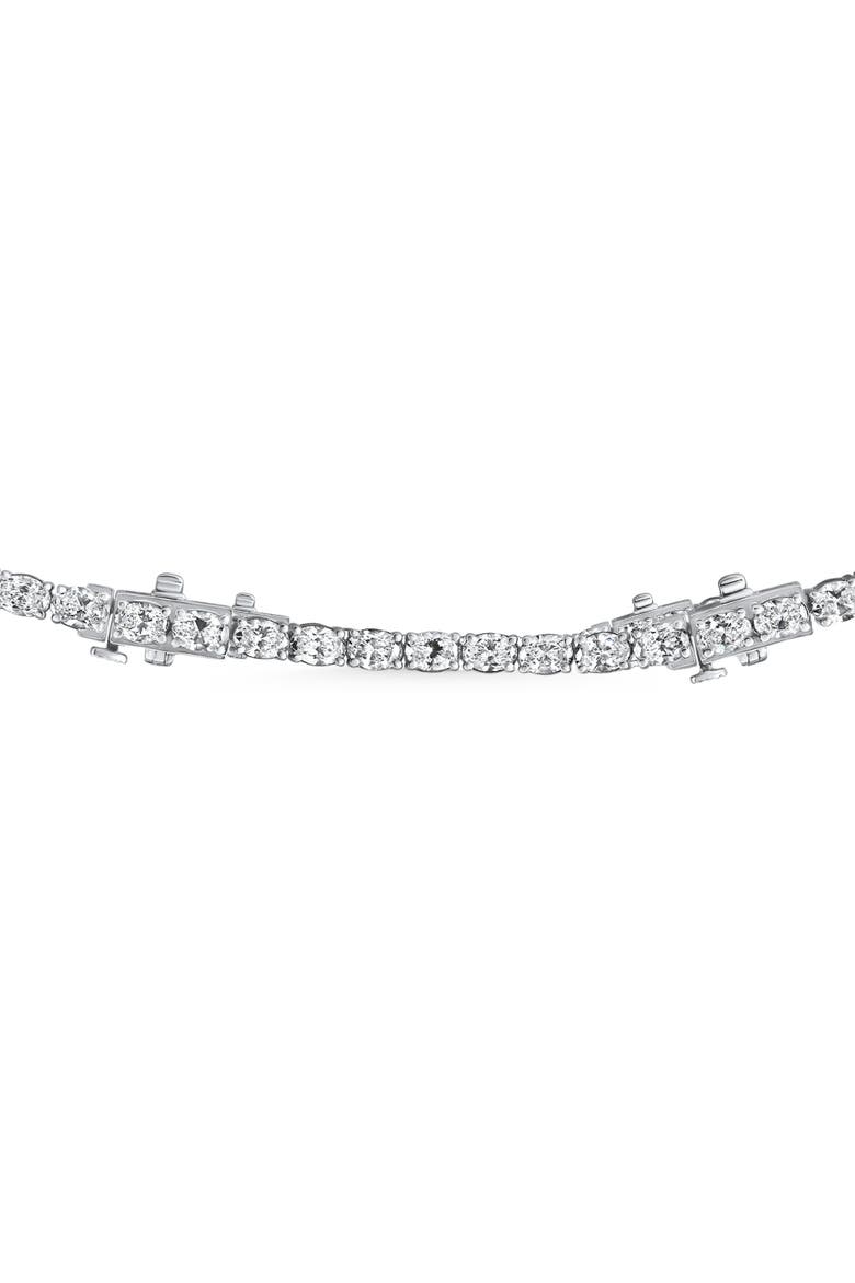 19Ct Oval Diamond Tennis Necklace 14k Gold Lab Grown, Alternate, color, 14k White Gold