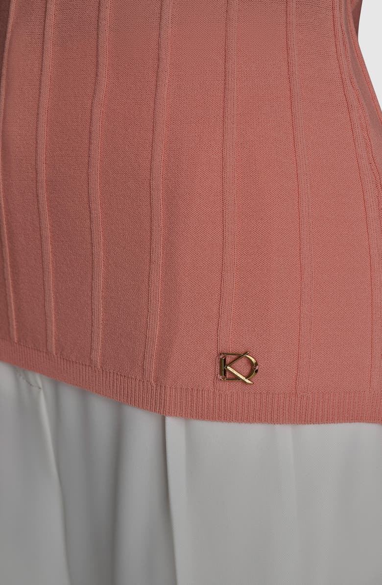 Donna Karan New York Rib Short Sleeve Sweater, Alternate, color, 