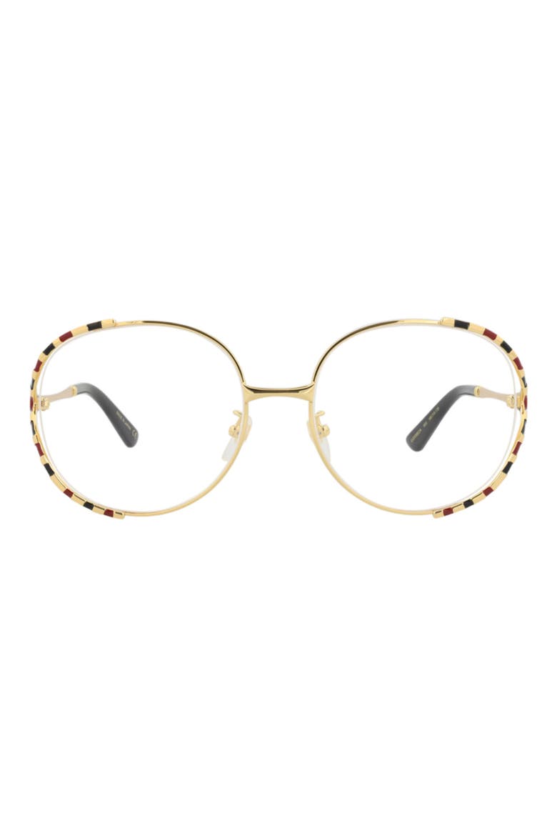 58mm Round Optical Glasses, Main, color, GOLD GOLD TRANSPARENT