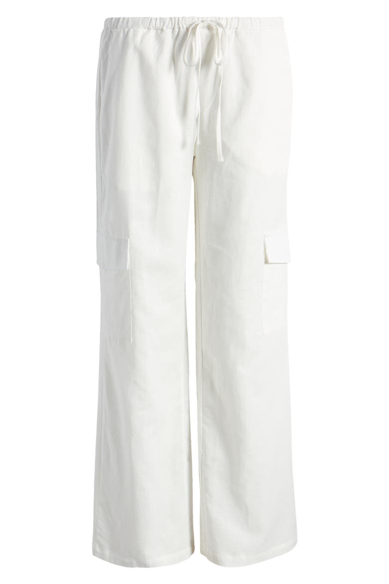 Lyric Cotton Cover-Up Cargo Pants, Alternate, color, WHITE
