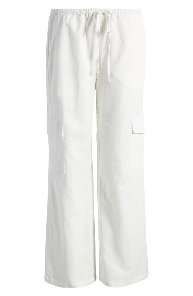 EDIKTED Lyric Cotton Cover-Up Cargo Pants, Alternate, color, White