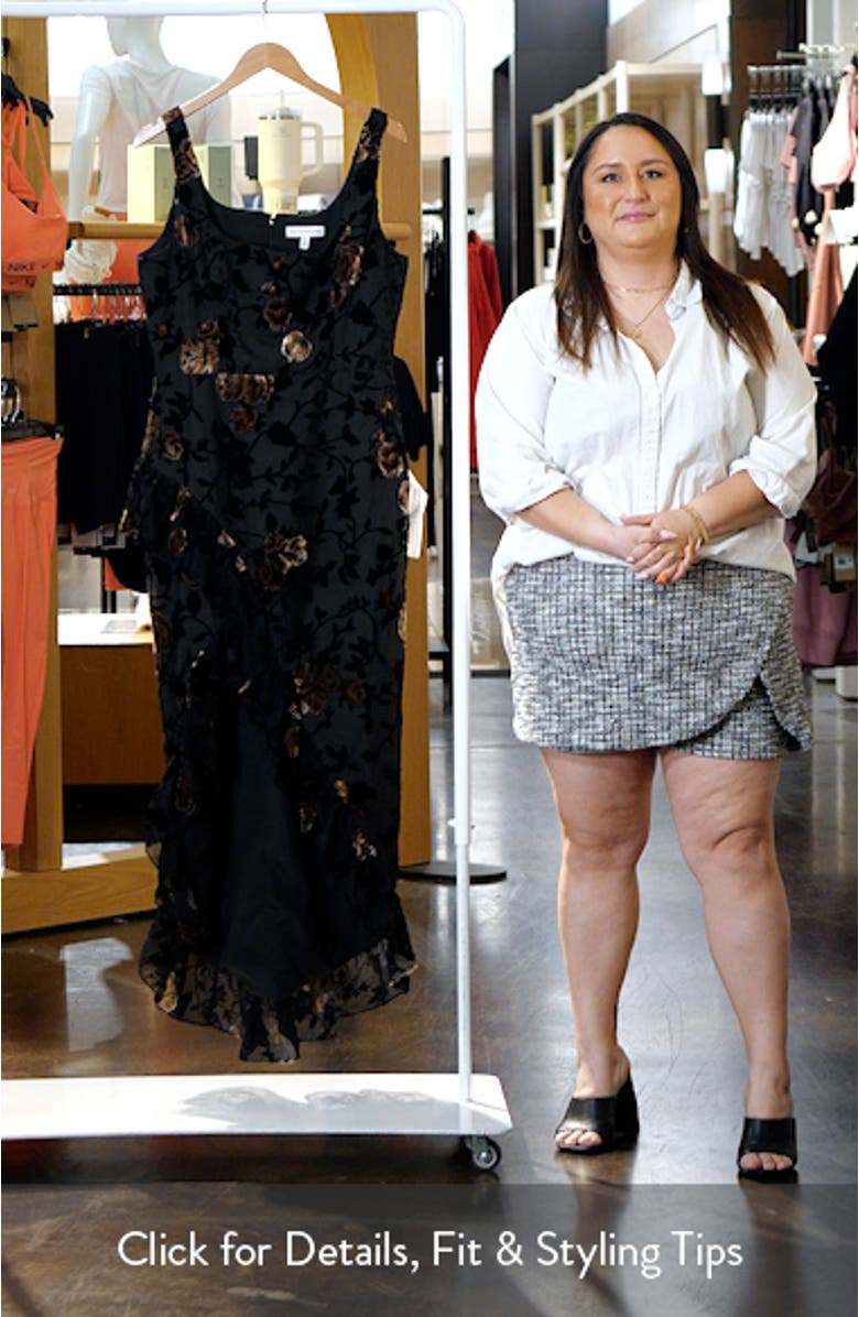 Charlene Mixed Floral Velvet Burnout Gown, sales video thumbnail