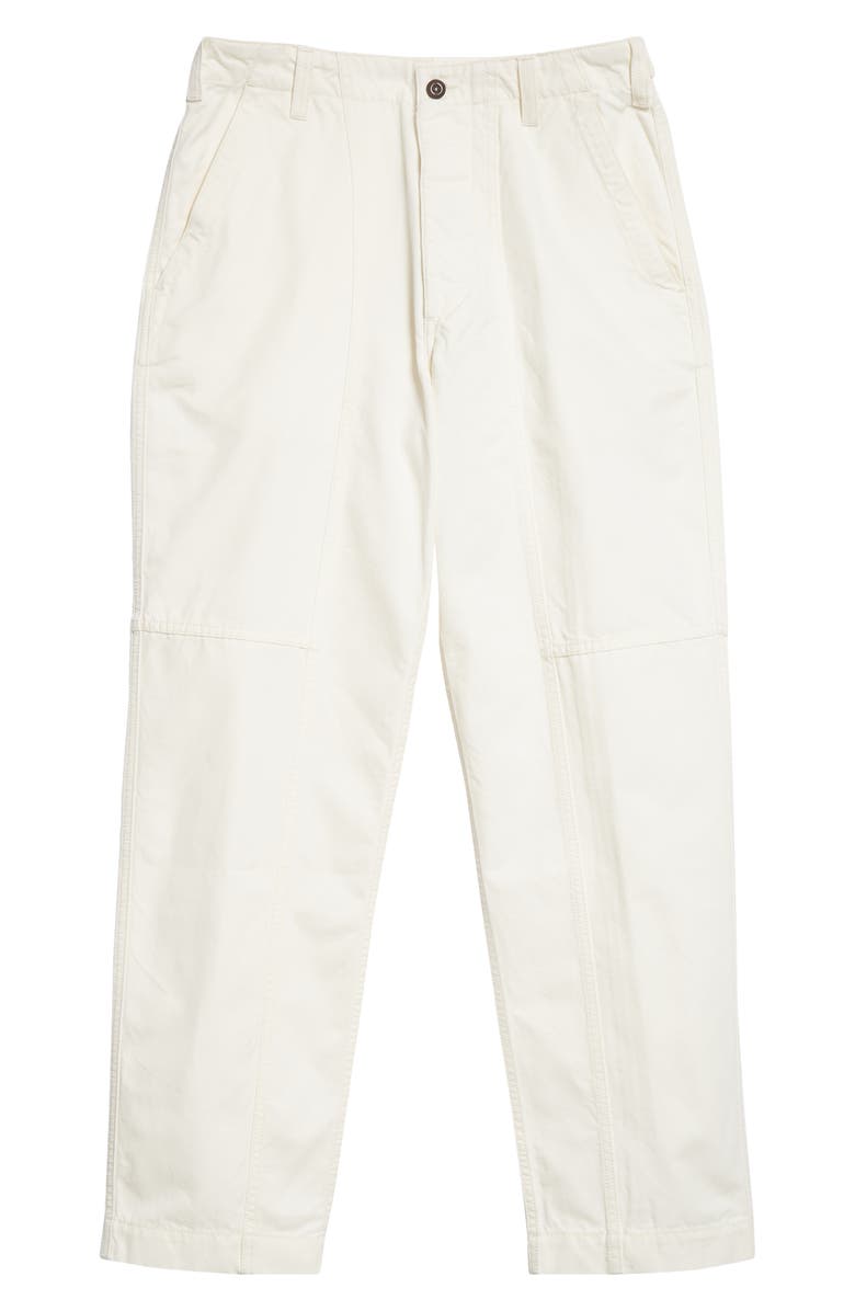 Drake's Cotton Canvas Panel Trousers, Alternate, color, Ecru
