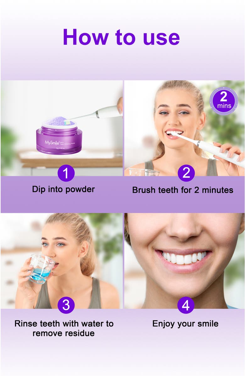 MySmile PAP Mint Non-Sensitive Teeth Whitening Powder Cavity Prevention Little Foam - 0.52 oz, Alternate, color, 