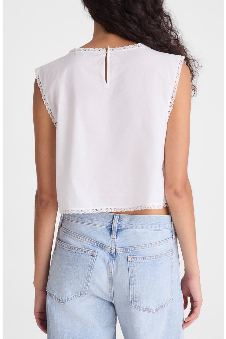 Embroidered Lace Insert Top, Alternate, color, WHITE